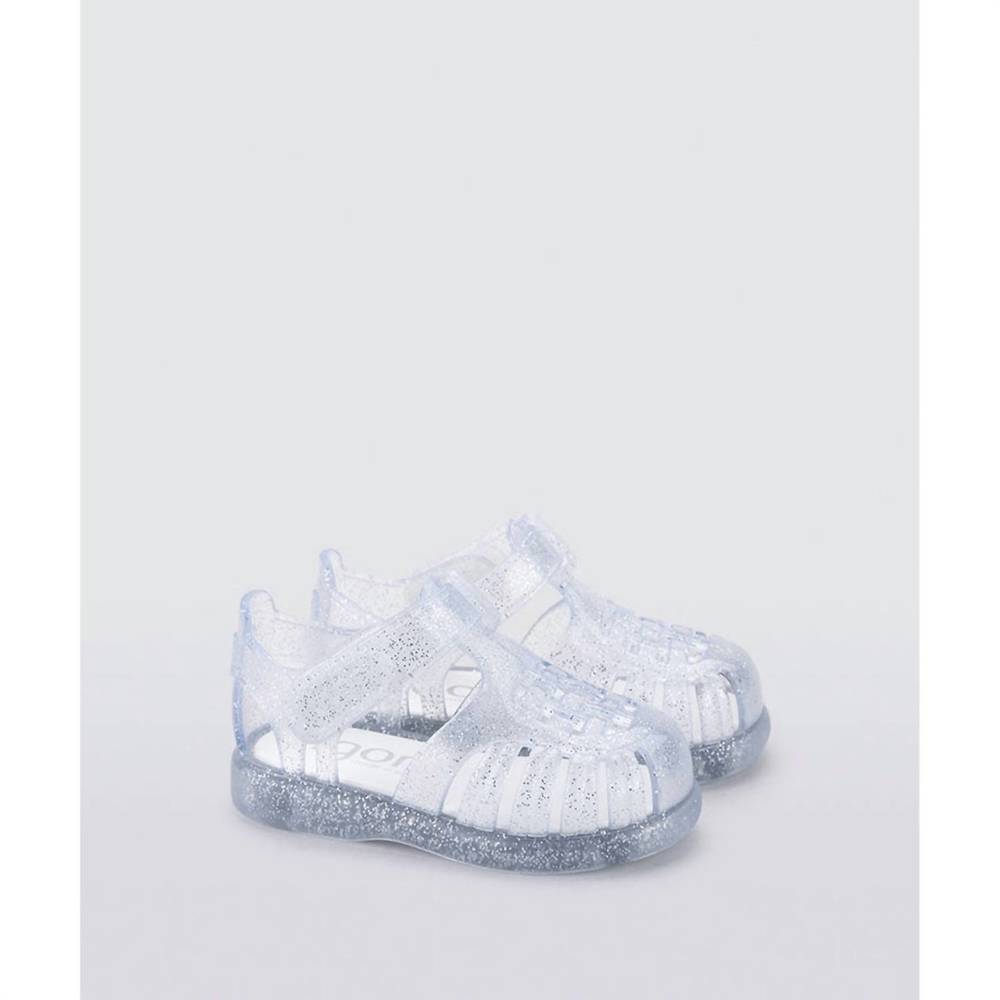 NEW IGOR kids' tobby gloss sparkle shoes in transparent glitter